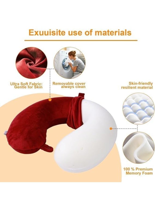 Travel Pillow – 100% Pure Memory Foam U-Shaped Neck Pillow, Lightweight Portable Headrest for Airplane, Car, Home & Office Sleeping Support - Image 3